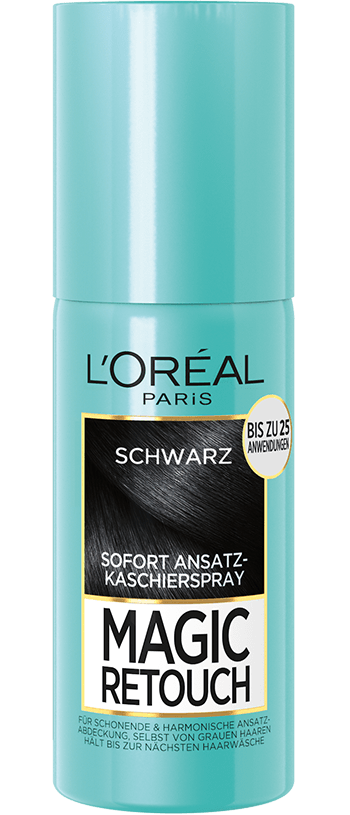 Schwarze Haare Magic Retouch Ansatz Kaschierspray Schwarz Packshot 75ml